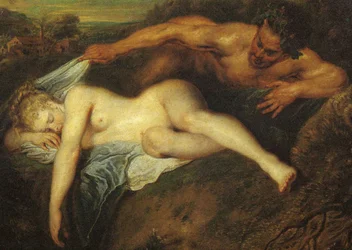Nymphe et satyre, également connu sous le nom de Jupiter et Antiope, détail